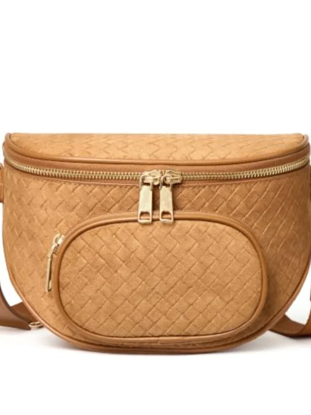 Crossbody Bum Bag Structured Fanny Pack RFID Vegan Leather Suede Adjustable